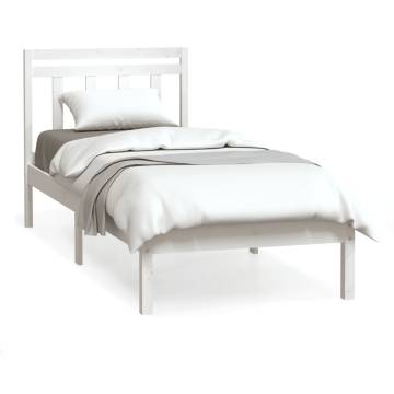 White Bed Frame 75x190 cm Small Single | Solid Wood Design