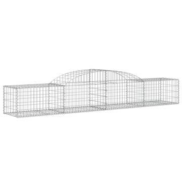 Arched Gabion Baskets - 4 pcs Galvanised Iron | Hipo Market