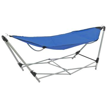 Hammock with Foldable Stand in Blue - Relax Anywhere