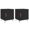 Stylish Black Bedside Cabinets - Set of 2 - Modern Storage