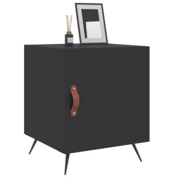 Stylish Black Bedside Cabinets - Set of 2 - Modern Storage