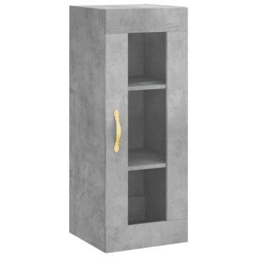 Stylish Highboard Concrete Grey - 34.5x34x180 cm | HipoMarket