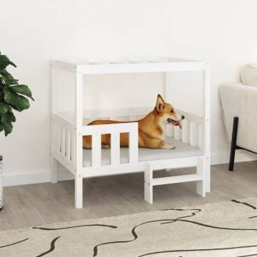 Dog Bed White 95.5x73.5x90 cm Solid Wood Pine - Comfort & Style