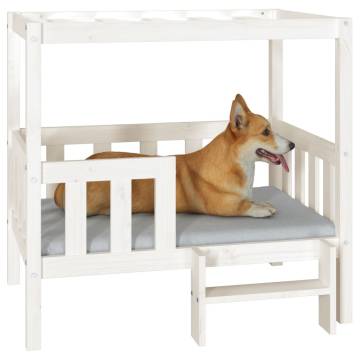 Dog Bed White 95.5x73.5x90 cm Solid Wood Pine - Comfort & Style