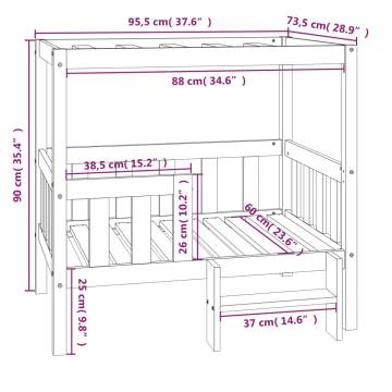 Dog Bed White 95.5x73.5x90 cm Solid Wood Pine - Comfort & Style