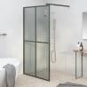 Walk-in Shower Screen 100x195cm Dark Tempered Glass Colour black Size 100 x 195 cm 