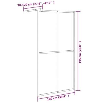 Walk-in Shower Screen 100x195cm Dark Tempered Glass | HiPoMarket