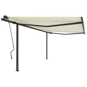 Manual Retractable Awning 4x3 m Cream - Stylish Outdoor Shade