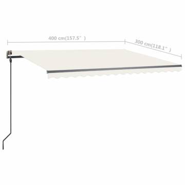 Manual Retractable Awning 4x3 m Cream - Stylish Outdoor Shade