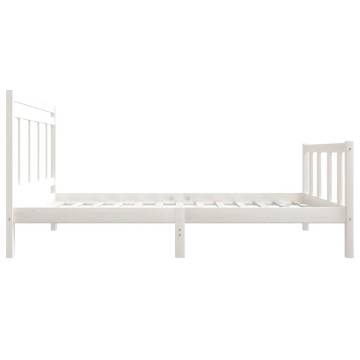 Bed Frame White Solid Wood 90x200 cm - Timeless Design