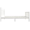 Bed Frame White Solid Wood 90x200 cm - Timeless Design