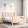 Bed Frame with Headboard 140x200 cm Solid Wood Colour natural Size 140 x 200 cm 