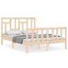 Solid Wood Bed Frame with Headboard 140x200 cm | Hipomarket