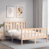 Solid Wood Bed Frame with Headboard 140x200 cm | Hipomarket