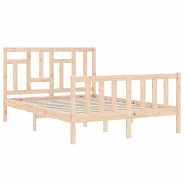 Solid Wood Bed Frame with Headboard 140x200 cm | Hipomarket