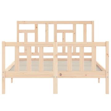 Solid Wood Bed Frame with Headboard 140x200 cm | Hipomarket