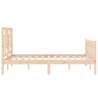 Solid Wood Bed Frame with Headboard 140x200 cm | Hipomarket