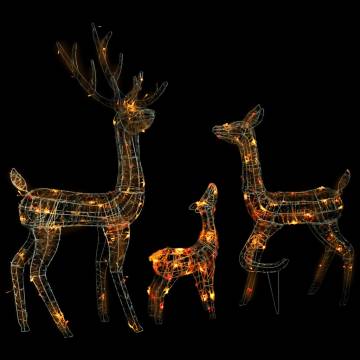 Acrylic Reindeer Family Christmas Decoration - 300 LED Lights