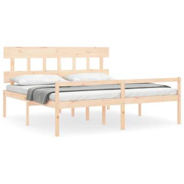 Super King Size Solid Wood Bed Frame with Headboard