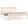 Super King Size Solid Wood Bed Frame with Headboard