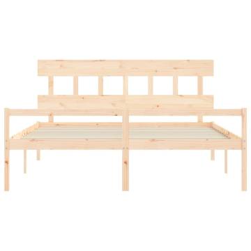 Super King Size Solid Wood Bed Frame with Headboard