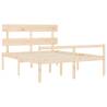 King Size Bed Frame with Headboard - Solid Wood Design