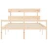 King Size Bed Frame with Headboard - Solid Wood Design