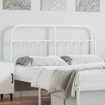 Stylish Metal Headboard White 140 cm - Robust & Elegant