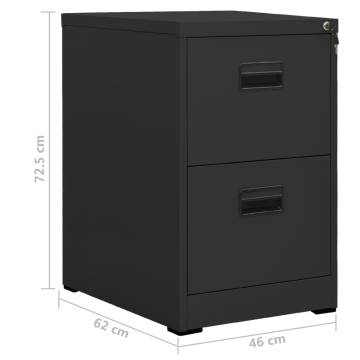 Filing Cabinet Anthracite 46x62x72.5cm - Durable Steel Storage