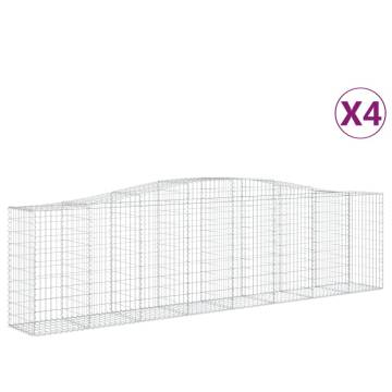 Arched Gabion Baskets 4 pcs - Durable Garden Barriers