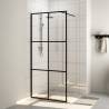 Walk-in Shower Wall with Clear ESG Glass 100x195 cm Black Colour black Size 100 x 195 cm Model transparent 