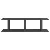 High Gloss Grey Wall Shelves - 2 pcs (75x18x20 cm)