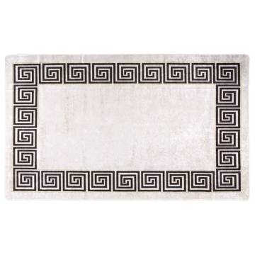 Washable White and Black Rug 120x170 cm - Anti Slip Design