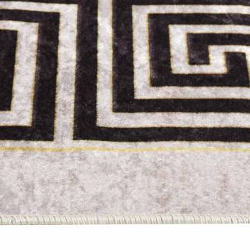 Washable White and Black Rug 120x170 cm - Anti Slip Design