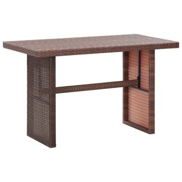 Brown Poly Rattan Garden Table 110x60 cm - Stylish & Durable