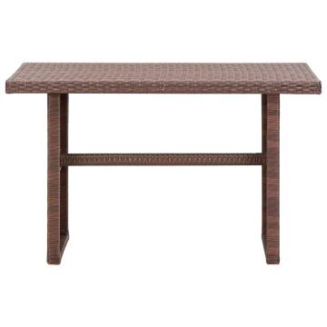 Brown Poly Rattan Garden Table 110x60 cm - Stylish & Durable