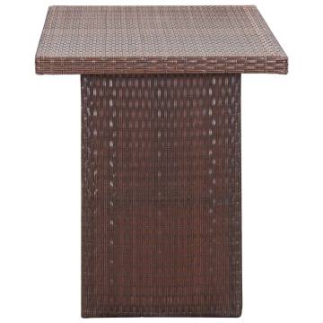 Brown Poly Rattan Garden Table 110x60 cm - Stylish & Durable