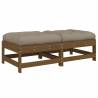 Garden Footstools with Cushions - 2pcs Honey Brown Pine