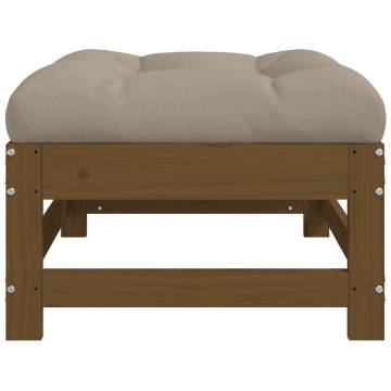 Garden Footstools with Cushions - 2pcs Honey Brown Pine