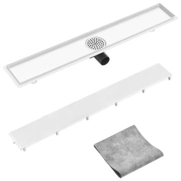 Stainless Steel Shower Drain with 2-in-1 Cover - 83x14 cm