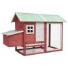 Chicken Cage Red 170x81x110 cm - Solid Pine & Fir Wood