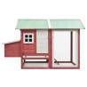 Chicken Cage Red 170x81x110 cm - Solid Pine & Fir Wood