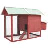 Chicken Cage Red 170x81x110 cm - Solid Pine & Fir Wood