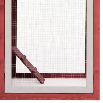 Chicken Cage Red 170x81x110 cm - Solid Pine & Fir Wood