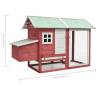 Chicken Cage Red 170x81x110 cm - Solid Pine & Fir Wood