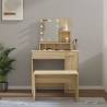 Dressing Table Set with LED Sonoma Oak Engineered Wood Colour sonoma oak Size 86.5 x 35 x 136 cm Quantity in Package 1 