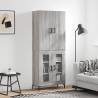 Stylish Highboard Grey Sonoma - 69.5x34x180 cm Engineered Wood