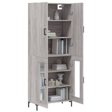 Stylish Highboard Grey Sonoma - 69.5x34x180 cm Engineered Wood