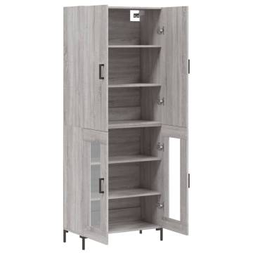 Stylish Highboard Grey Sonoma - 69.5x34x180 cm Engineered Wood