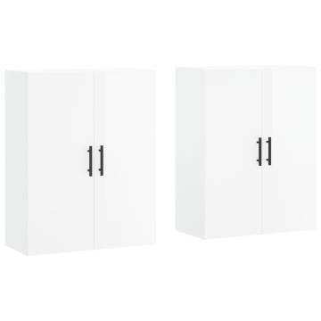 High Gloss White Wall Mounted Cabinets - 2 pcs | HipoMarket